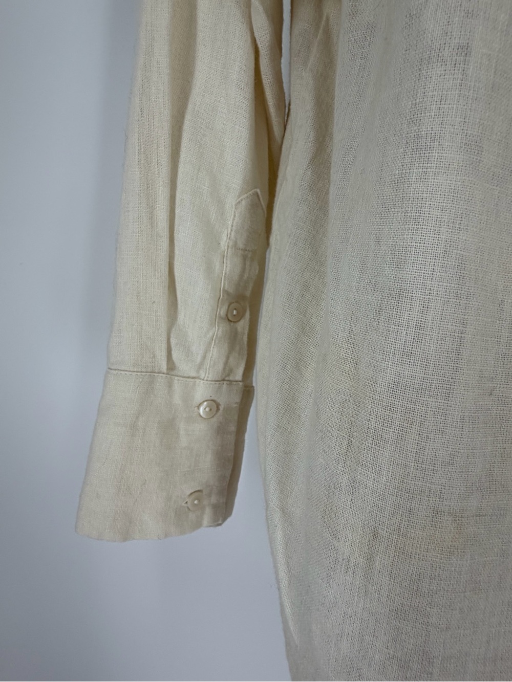 Abercrombie & Fitch Oversized Linen Blend Button Front Shirt XS Euro Travel - Picture 7 of 12